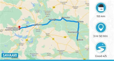 shalimar chowk to trimbakeshwar distance